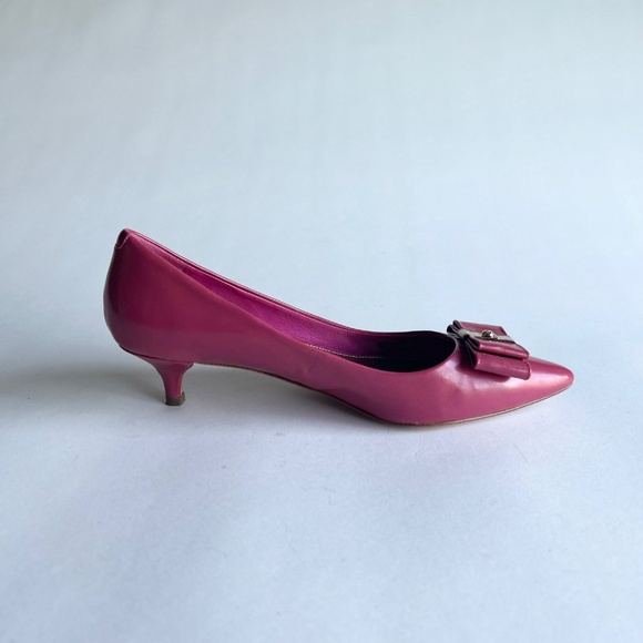 Coach Pink Patent Leather Bow Point Toe Heels size 7.5 - Picture 3 of 12